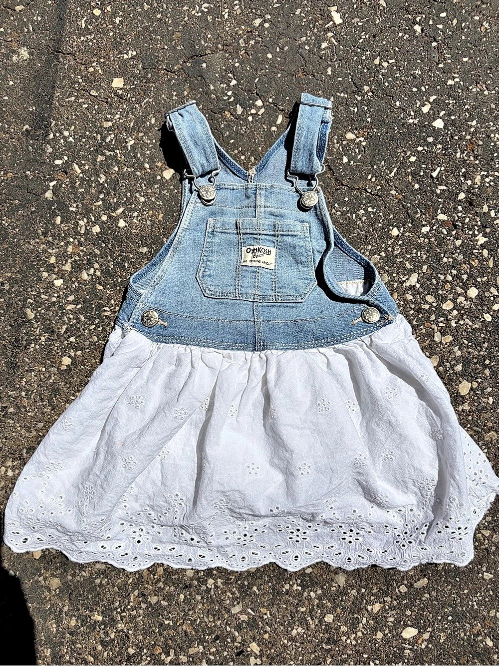 OshKosh B'gosh Girls 2T Denim Eyelet Dress